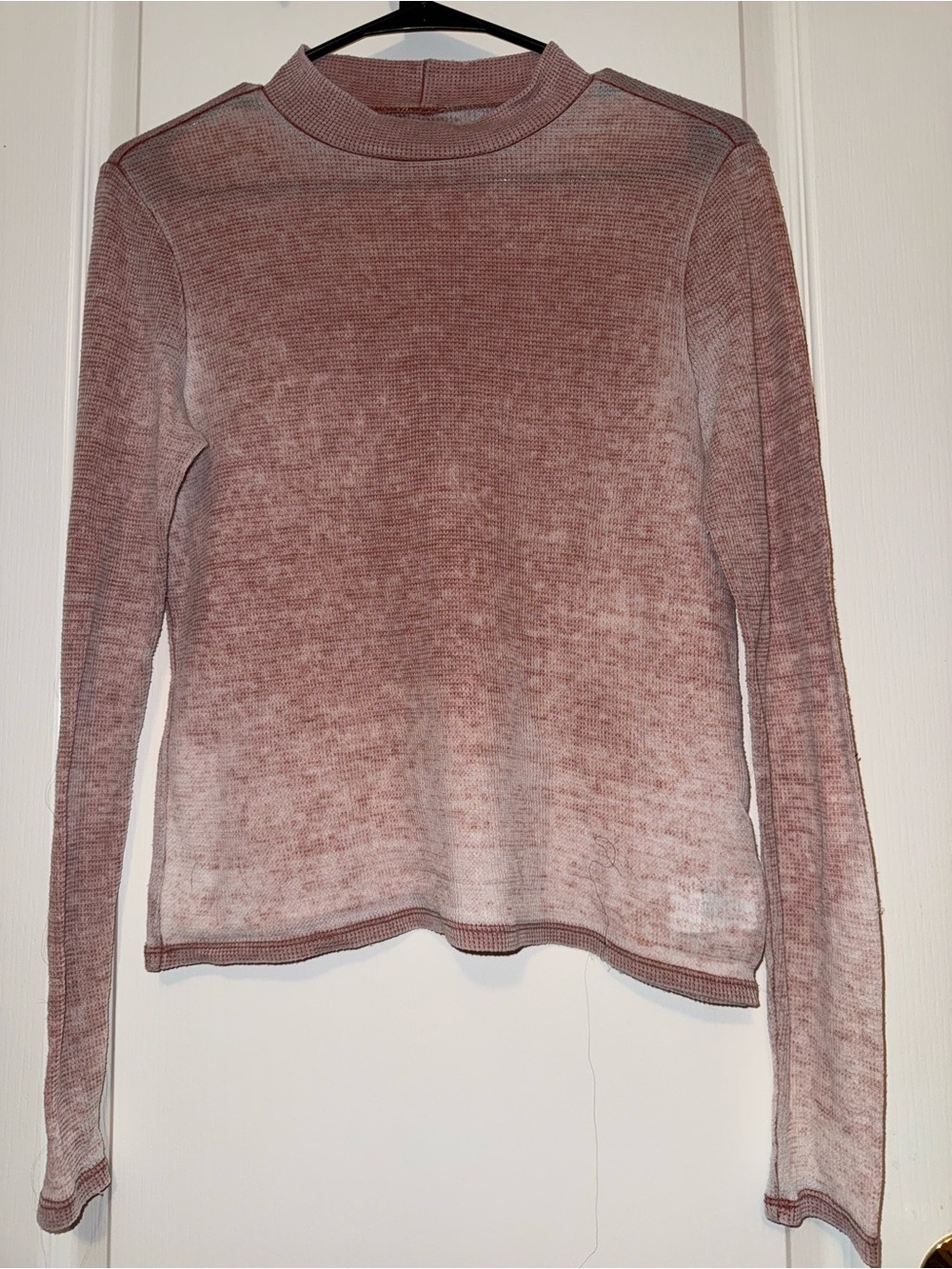 American Eagle Outfitters Long-Sleeve Mock Neck Top - Mauve